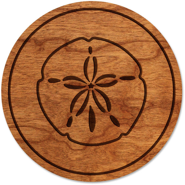 Sea-Life Animals Coaster - Crafted from Cherry or Maple Wood - Various Animals Available Coaster LazerEdge Cherry Sand Dollar 