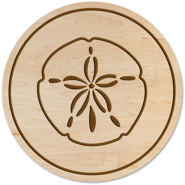 Sea-Life Animals Coaster - Crafted from Cherry or Maple Wood - Various Animals Available Coaster LazerEdge Maple Sand Dollar 