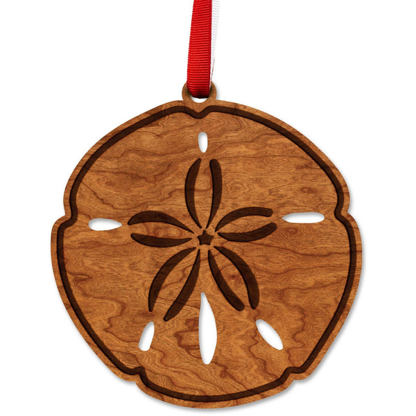 Sea-Life Animals Ornament - Crafted from Cherry or Maple Wood - Various Animals Available Ornament LazerEdge Cherry Sand Dollar 