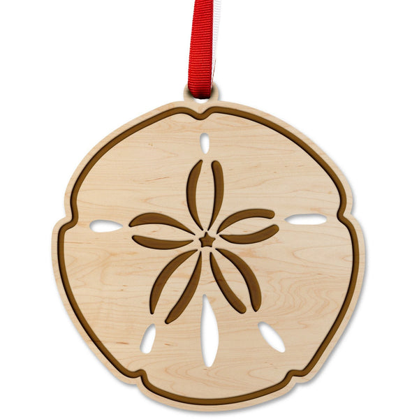 Sea-Life Animals Ornament - Crafted from Cherry or Maple Wood - Various Animals Available Ornament LazerEdge Maple Sand Dollar 