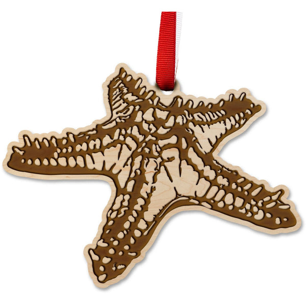 Sea-Life Animals Ornament - Crafted from Cherry or Maple Wood - Various Animals Available Ornament LazerEdge Maple Starfish 