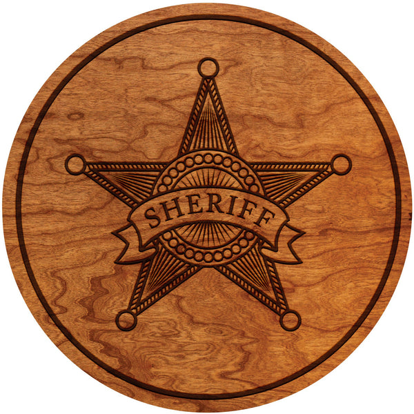 Sheriff Coasters Coaster Shop LazerEdge Cherry Serif (Complex Font) 