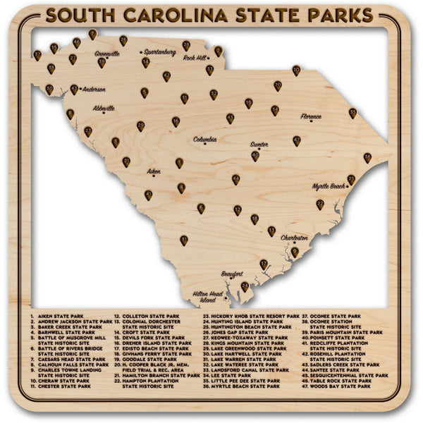 South Carolina State Park Maple Wall Hanging Wall Hanging LazerEdge Standard 