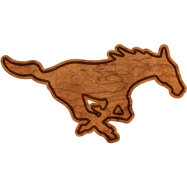 Southern Methodist University - Wall Hanging - Crafted from Cherry or Maple Wood Wall Hanging LazerEdge Standard Cherry SMU Mustang