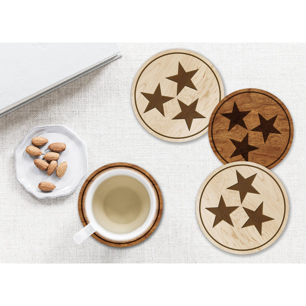 State Flag Coaster (Available In All 50 States) Coaster Shop LazerEdge TN - Tennessee Cherry 