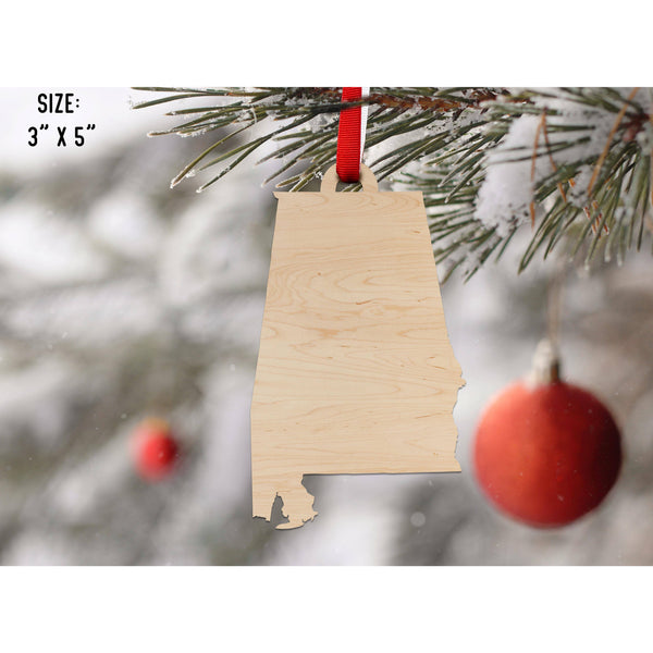 State Outline Ornament ( Available In All 50 States) Ornament Shop LazerEdge AL - Alabama Maple 