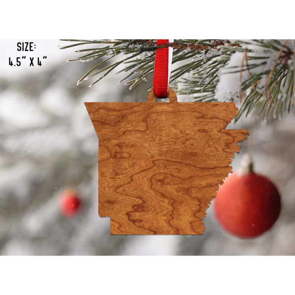 State Outline Ornament ( Available In All 50 States) Ornament Shop LazerEdge AR - Arkansas Cherry 