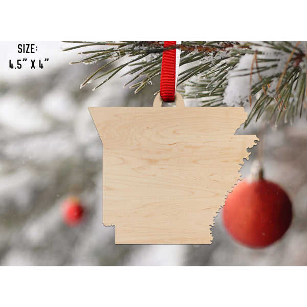State Outline Ornament ( Available In All 50 States) Ornament Shop LazerEdge AR - Arkansas Maple 