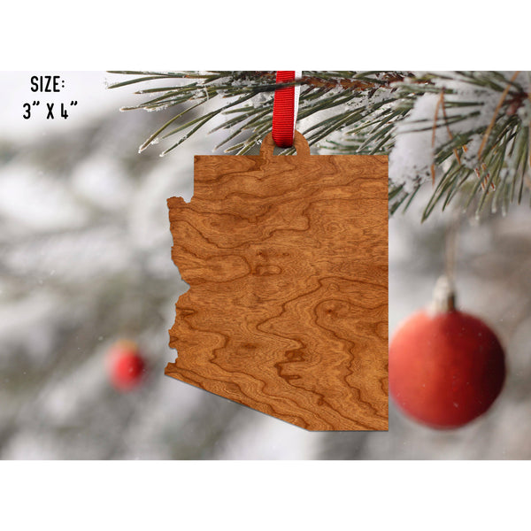 State Outline Ornament ( Available In All 50 States) Ornament Shop LazerEdge AZ - Arizona Cherry 