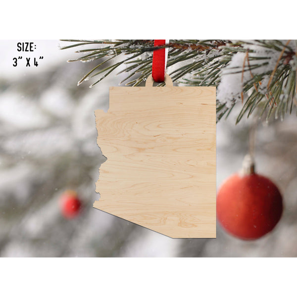 State Outline Ornament ( Available In All 50 States) Ornament Shop LazerEdge AZ - Arizona Maple 