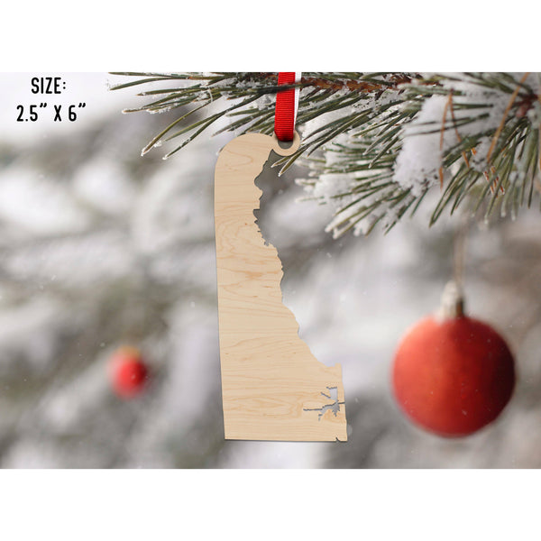 State Outline Ornament ( Available In All 50 States) Ornament Shop LazerEdge DE - Delaware Maple 