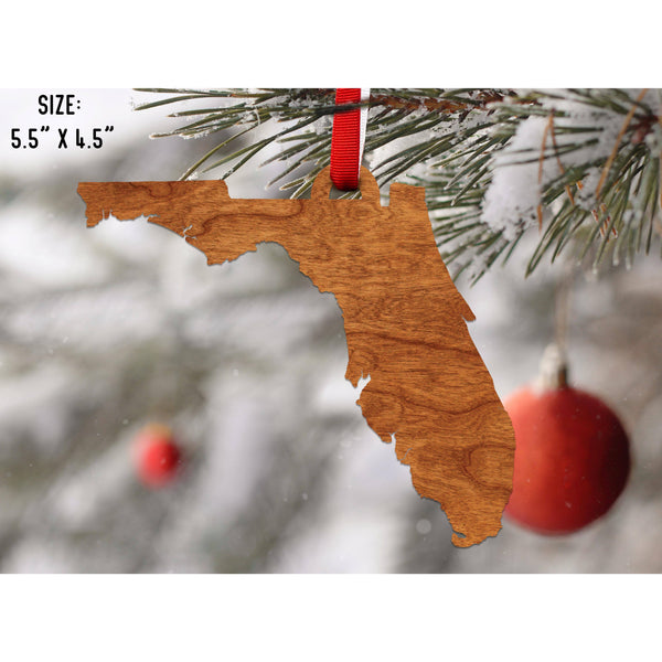 State Outline Ornament ( Available In All 50 States) Ornament Shop LazerEdge FL - Florida Cherry 