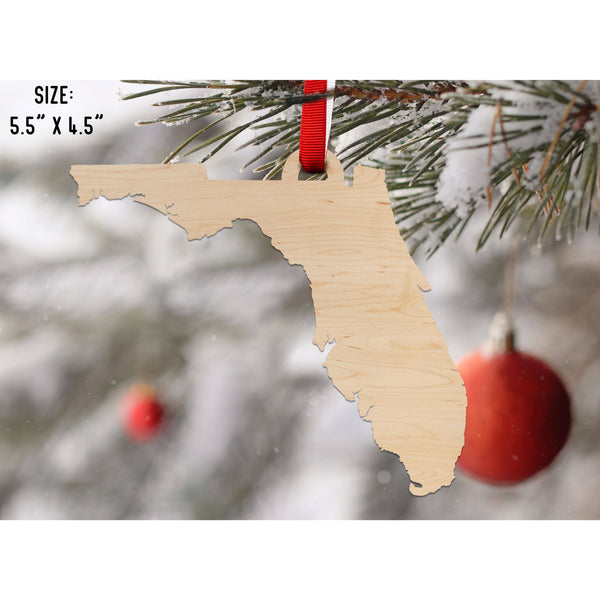 State Outline Ornament ( Available In All 50 States) Ornament Shop LazerEdge FL - Florida Maple 