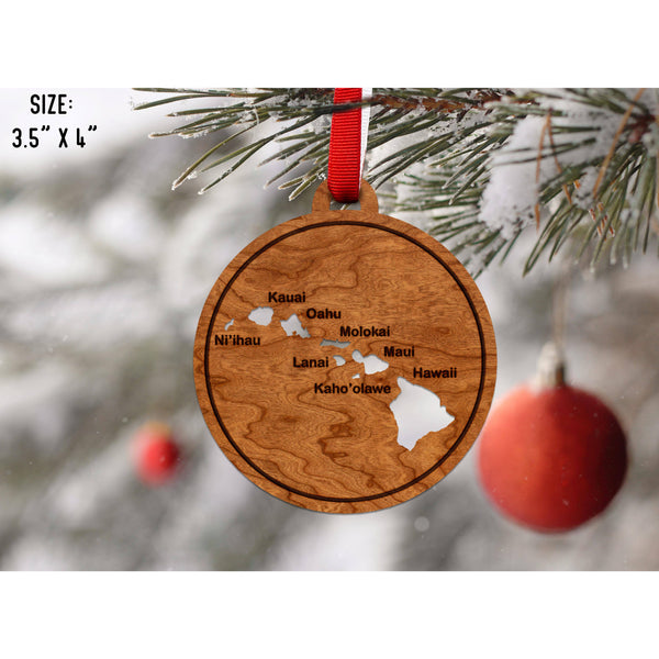 State Outline Ornament ( Available In All 50 States) Ornament Shop LazerEdge HI - Hawaii Cherry 