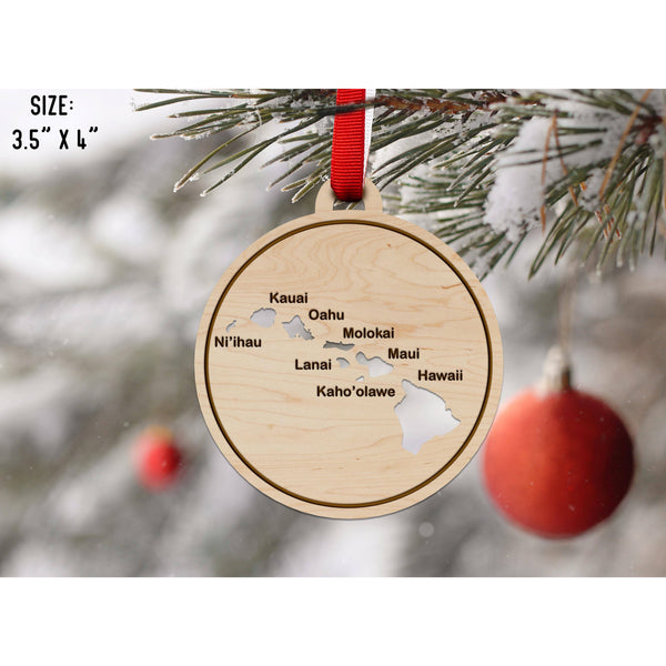 State Outline Ornament ( Available In All 50 States) Ornament Shop LazerEdge HI - Hawaii Maple 