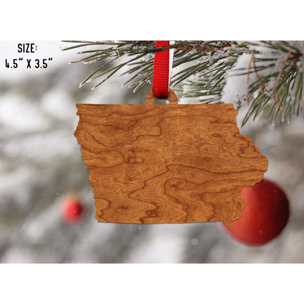 State Outline Ornament ( Available In All 50 States) Ornament Shop LazerEdge IA - Iowa Cherry 