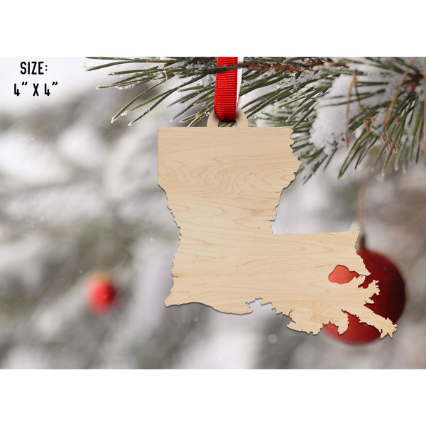 State Outline Ornament ( Available In All 50 States) Ornament Shop LazerEdge LA - Louisiana Maple 