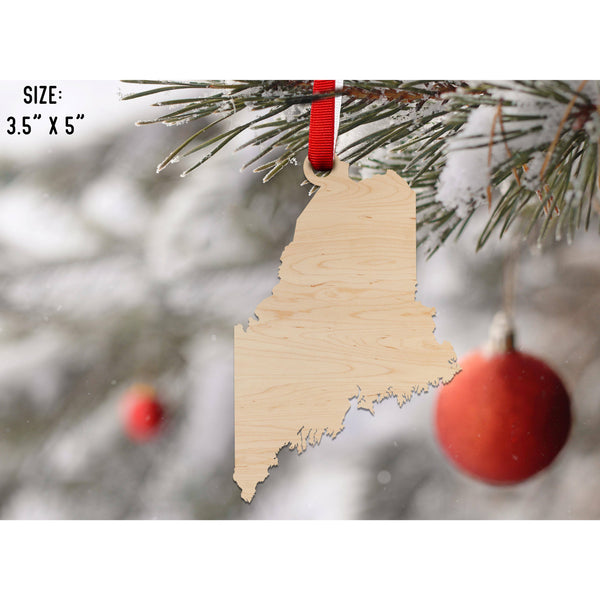 State Outline Ornament ( Available In All 50 States) Ornament Shop LazerEdge ME - Maine Maple 