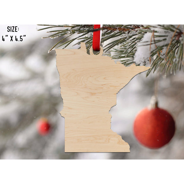 State Outline Ornament ( Available In All 50 States) Ornament Shop LazerEdge MN - Minnesota Maple 