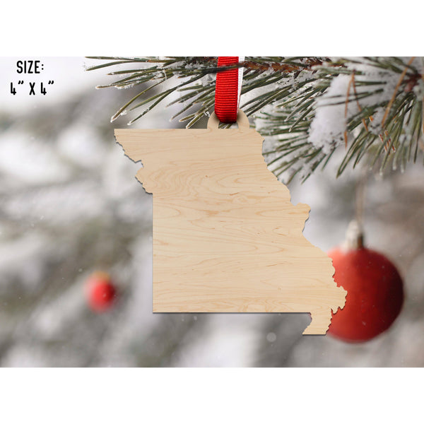State Outline Ornament ( Available In All 50 States) Ornament Shop LazerEdge MO - Missouri Maple 
