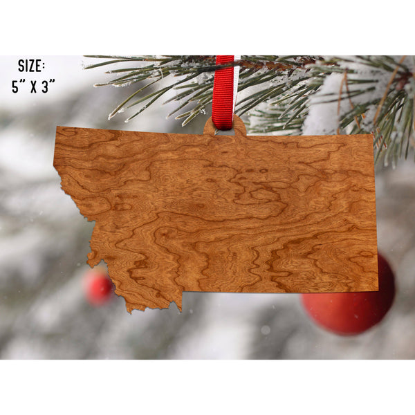 State Outline Ornament ( Available In All 50 States) Ornament Shop LazerEdge MT - Montana Cherry 