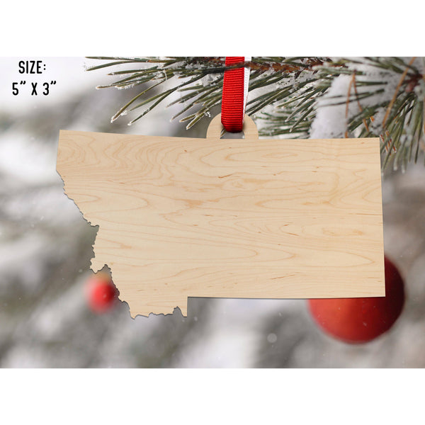 State Outline Ornament ( Available In All 50 States) Ornament Shop LazerEdge MT - Montana Maple 