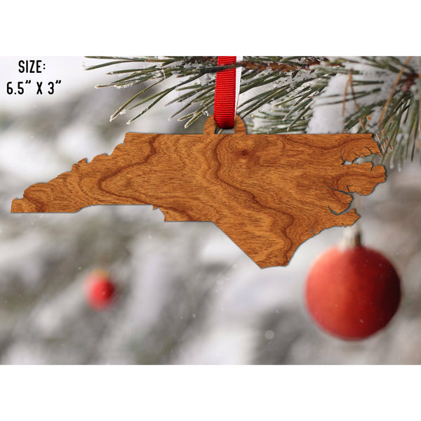 State Outline Ornament ( Available In All 50 States) Ornament Shop LazerEdge NC - North Carolina Cherry 