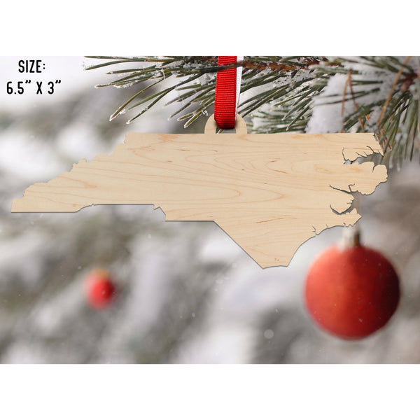 State Outline Ornament ( Available In All 50 States) Ornament Shop LazerEdge NC - North Carolina Maple 