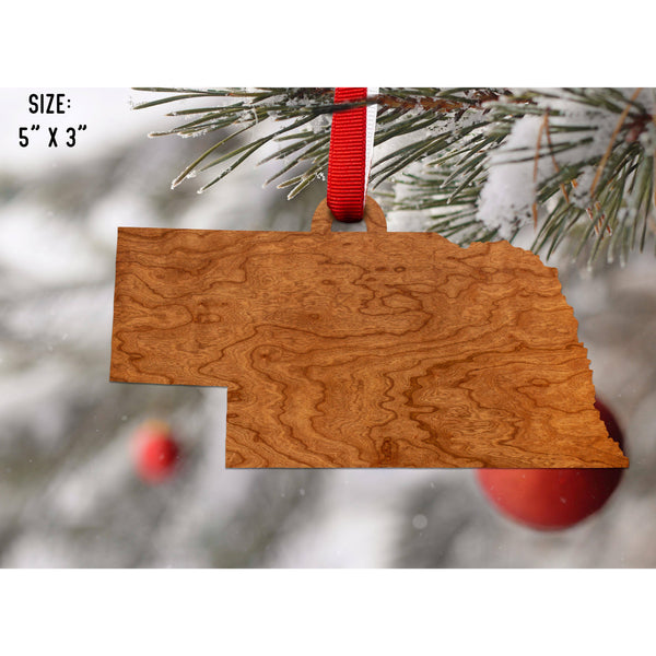 State Outline Ornament ( Available In All 50 States) Ornament Shop LazerEdge NE - Nebraska Cherry 