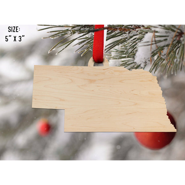 State Outline Ornament ( Available In All 50 States) Ornament Shop LazerEdge NE - Nebraska Maple 