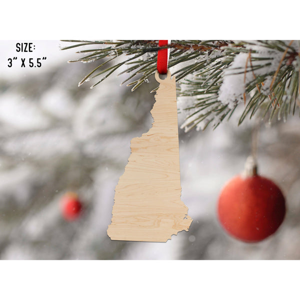 State Outline Ornament ( Available In All 50 States) Ornament Shop LazerEdge NH - New Hampshire Maple 