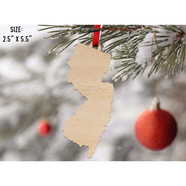 State Outline Ornament ( Available In All 50 States) Ornament Shop LazerEdge NJ - New Jersey Maple 