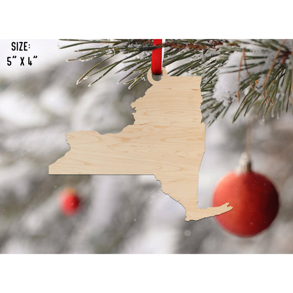 State Outline Ornament ( Available In All 50 States) Ornament Shop LazerEdge NY - New York Maple 