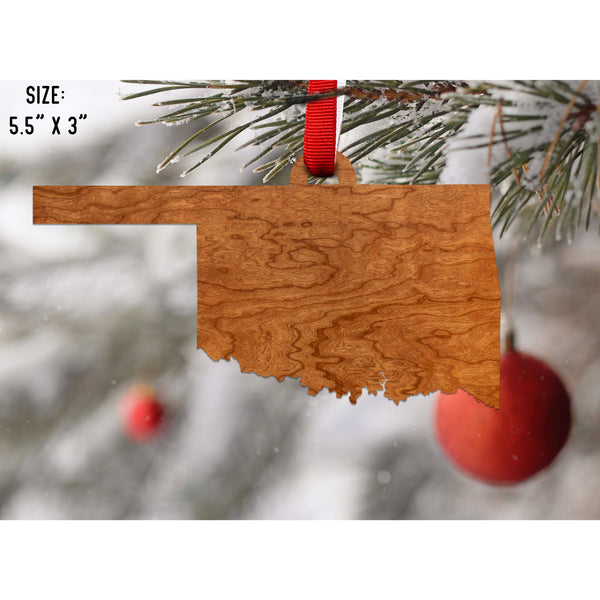 State Outline Ornament ( Available In All 50 States) Ornament Shop LazerEdge OK - Oklahoma Cherry 