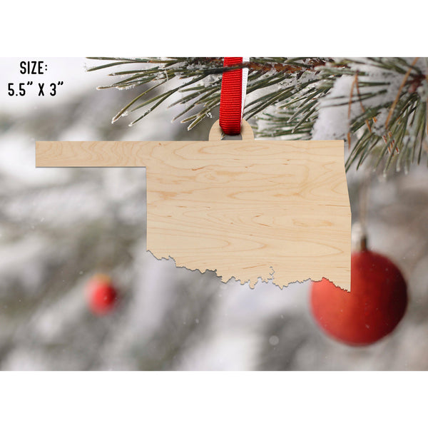 State Outline Ornament ( Available In All 50 States) Ornament Shop LazerEdge OK - Oklahoma Maple 