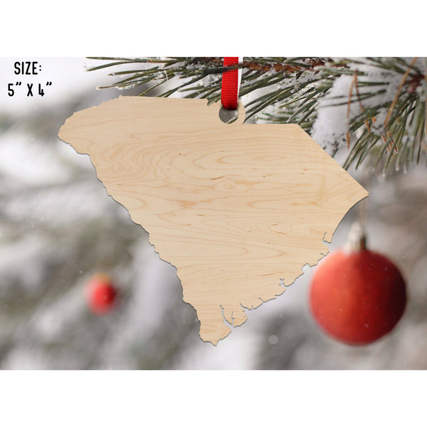 State Outline Ornament ( Available In All 50 States) Ornament Shop LazerEdge SC - South Carolina Maple 