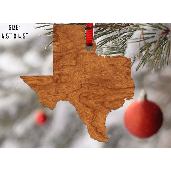 State Outline Ornament ( Available In All 50 States) Ornament Shop LazerEdge TX - Texas Cherry 