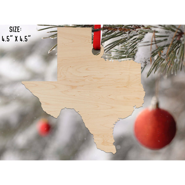 State Outline Ornament ( Available In All 50 States) Ornament Shop LazerEdge TX - Texas Maple 