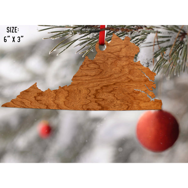 State Outline Ornament ( Available In All 50 States) Ornament Shop LazerEdge VA - Virginia Cherry 