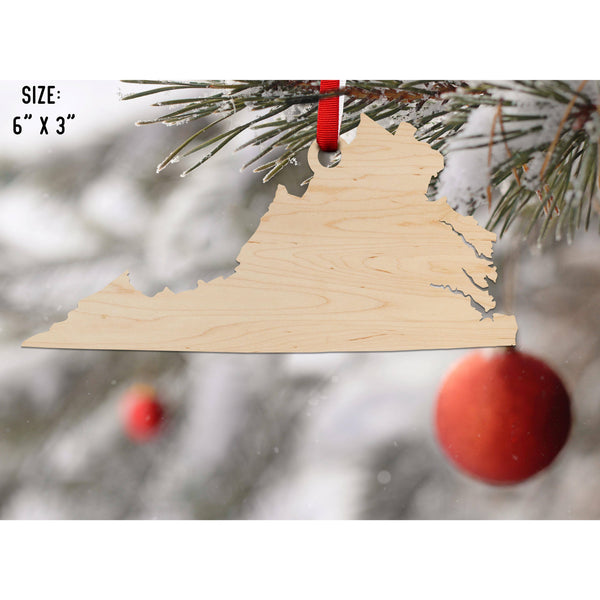 State Outline Ornament ( Available In All 50 States) Ornament Shop LazerEdge VA - Virginia Maple 