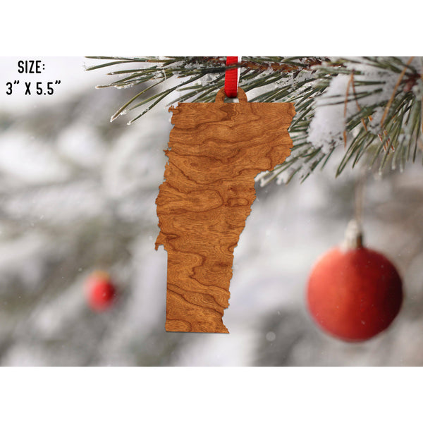 State Outline Ornament ( Available In All 50 States) Ornament Shop LazerEdge VT - Vermont Cherry 