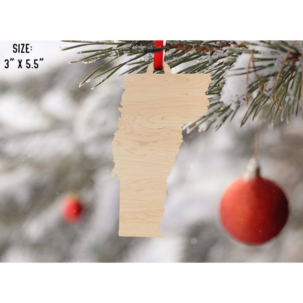 State Outline Ornament ( Available In All 50 States) Ornament Shop LazerEdge VT - Vermont Maple 