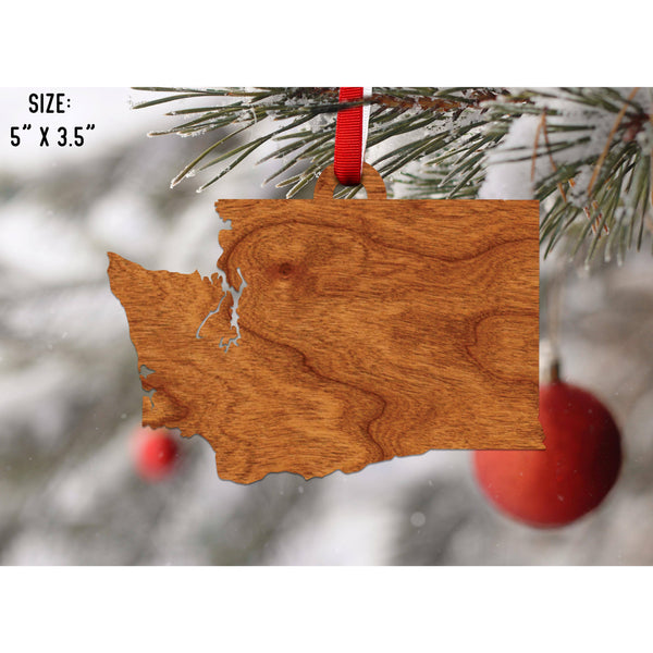 State Outline Ornament ( Available In All 50 States) Ornament Shop LazerEdge WA - Washington Cherry 