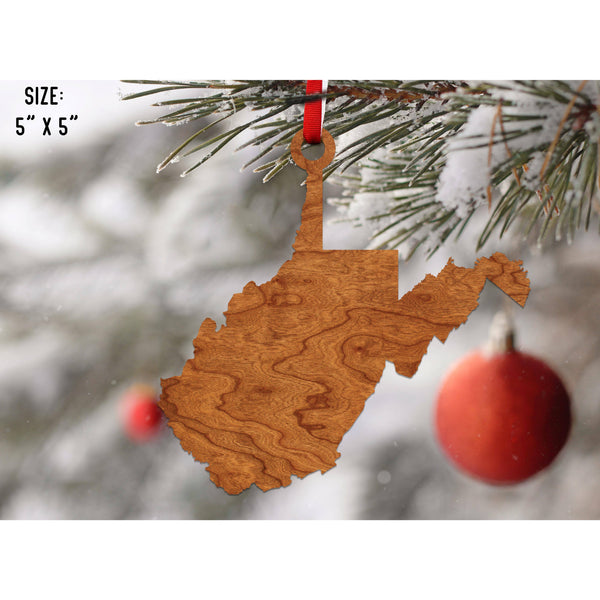 State Outline Ornament ( Available In All 50 States) Ornament Shop LazerEdge WV - West Virginia Cherry 
