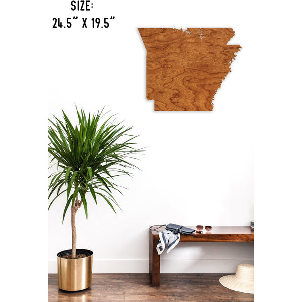 State Outline Wall Hanging (Available In All 50 States) Large Size Wall Hanging Shop LazerEdge AR - Arkansas Cherry 