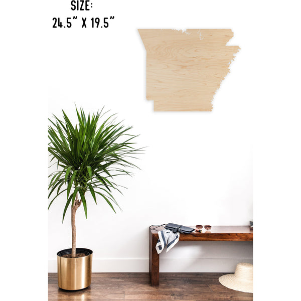 State Outline Wall Hanging (Available In All 50 States) Large Size Wall Hanging Shop LazerEdge AR - Arkansas Maple 