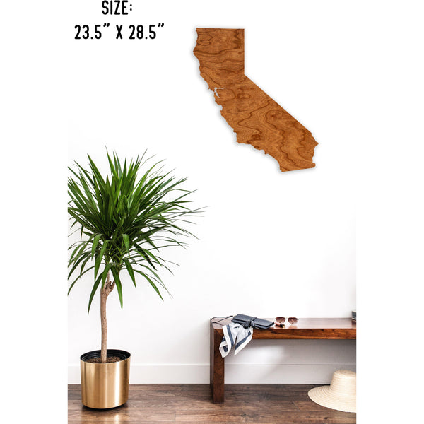 State Outline Wall Hanging (Available In All 50 States) Large Size Wall Hanging Shop LazerEdge CA - California Cherry 