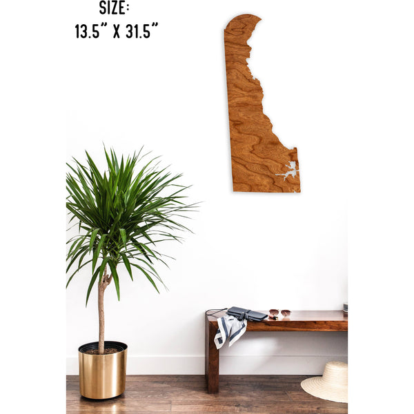 State Outline Wall Hanging (Available In All 50 States) Large Size Wall Hanging Shop LazerEdge DE - Delaware Cherry 