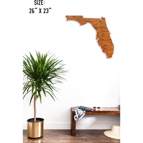 State Outline Wall Hanging (Available In All 50 States) Large Size Wall Hanging Shop LazerEdge FL - Florida Cherry 