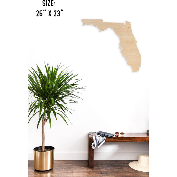 State Outline Wall Hanging (Available In All 50 States) Large Size Wall Hanging Shop LazerEdge FL - Florida Maple 